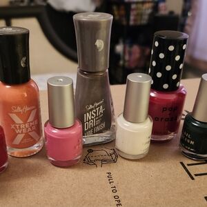 Nail Polish Set - Pink, Orange, Gray, Red, Green